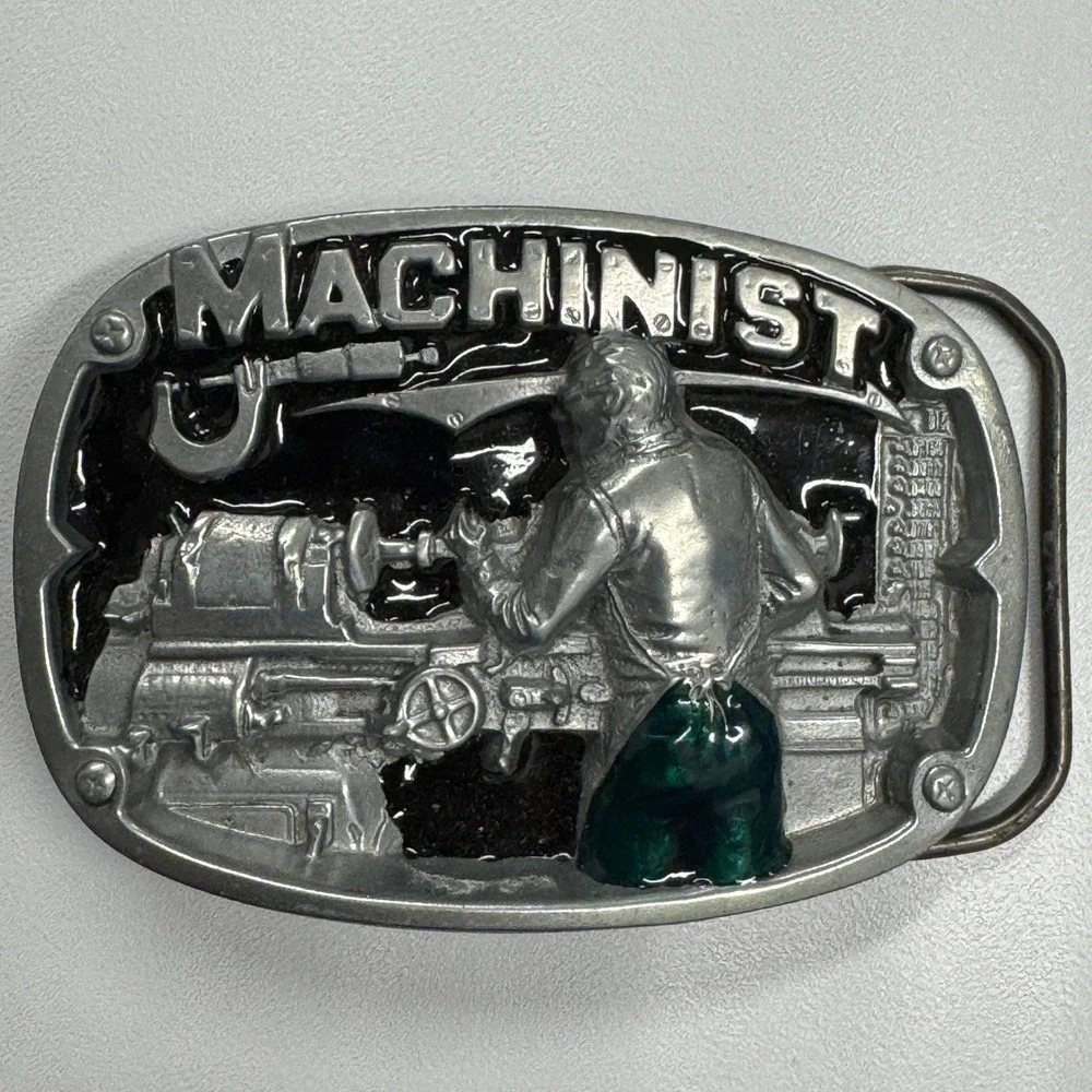 Machinist Belt Buckle Metal Working Lathe Machine Operator Gift Reissue‎